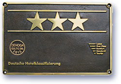 3-Sterne-Auszeichnung bis einschließlich 2018 nach DEHOGA / Dt. Hotelklassifizierung / Hotelstars.eu